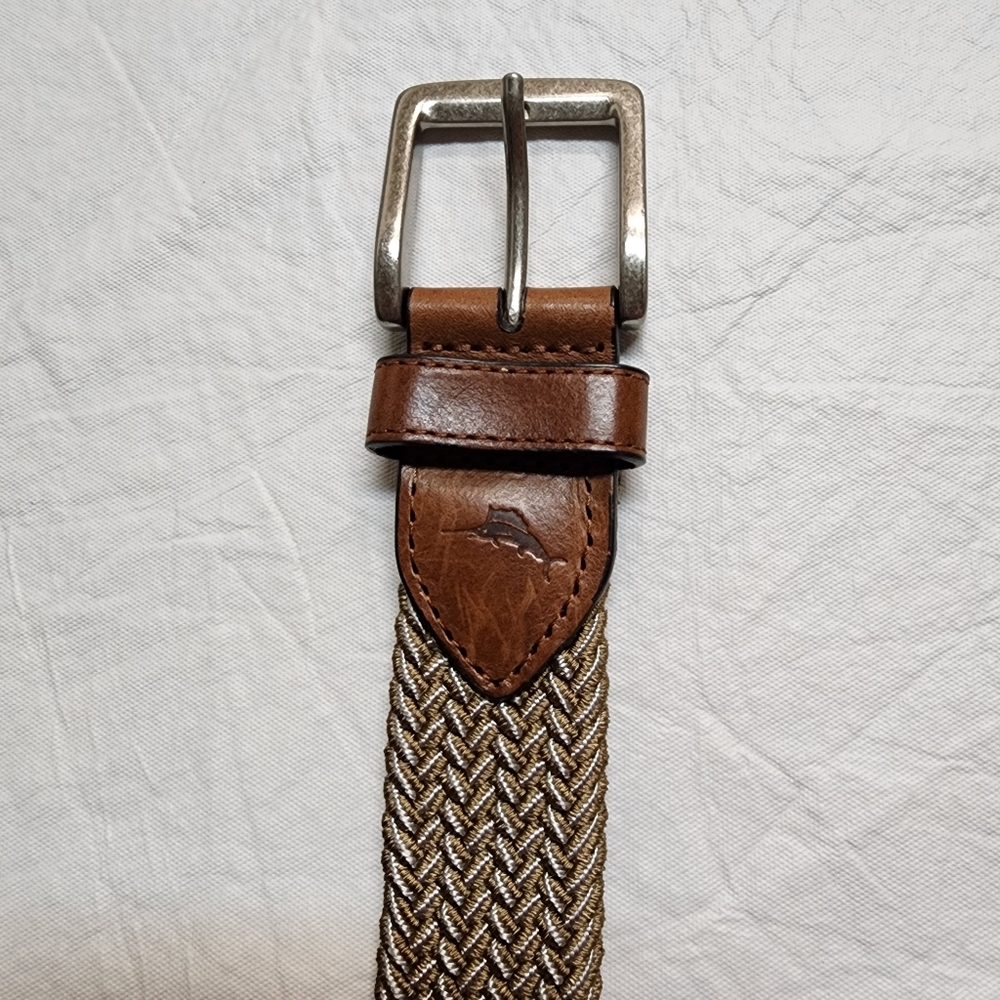 Tommy Bahama Men's Two-tone Stretch Braided Webbed Belt Sz M (34-36)